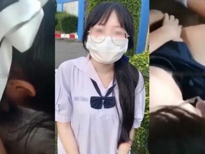 คลิปหลุดนักเรียน น้องต้นรัก สาวแว่นมัธยมไทย เงี่ยนควยอยากโดนเย็ด หุ่นดีมาก โดนเย็ดหีคาชุดนักเรียน 18+