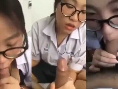 คลิปหลุดนักเรียน สาวแว่นเงี่ยนหี คันหีสุดๆอยากโดนเย็ดหี เอาควยแฟนดูดหัว ลีลาการอมได้ใจมาก