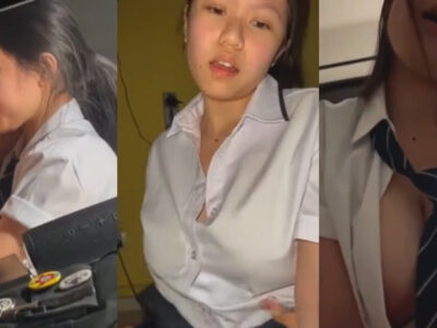 คลิปหลุดนักเรียน น้องออย สาวผมยาวแอบอมควยแฟนในห้องเรียน