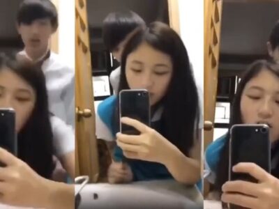 คลิปหลุดนักเรียน18+ พาแฟนมาเย็ดที่ม่านรูด เย็ดกันคาชุดนักศึกษา เห็นแล้วเสียวมาก