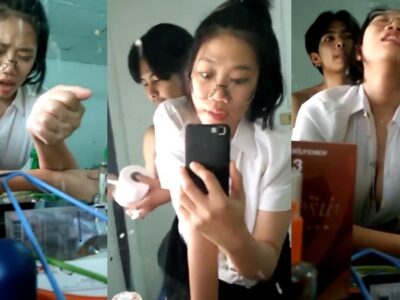 คลิปหลุดนักศึกษา สาวมันธยมโรงเรียนดัง เงี่ยนควย โดนแฟนเย็ดหีหน้ากระจก โดนเย็ดท่าหมา เสียวสุดๆ